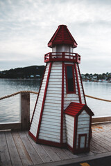 Wall Mural - red and white lighthouse in  newfoundland and labrador