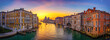Landmarks of Venice. Grand Canal and Basilica Santa Maria della Salute - long exposure photograph 