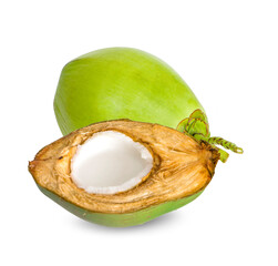 Wall Mural - Green coconut an isolated on white background.