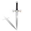Dagger or knife on a white background, edged weapon