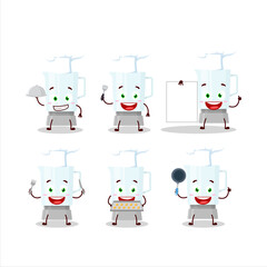 Poster - Cartoon character of blender with various chef emoticons