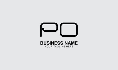 PO P O initial modern minimal creative logo vector template image