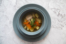 Zuppa Di Pesce - Italian Fish Soup In Gray Plate