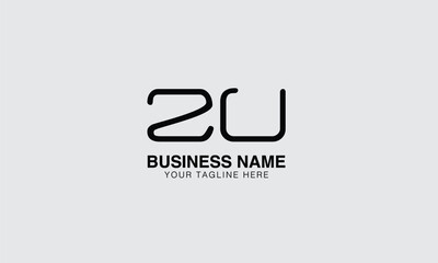 Wall Mural - ZU Z U initial modern minimal creative logo vector template image