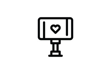 Sticker - Television Outline Icon - Monitor