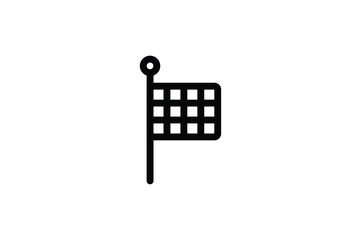 Sticker - Television Outline Icon - Flag