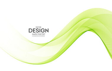 Poster - Vector green color abstract wave design element