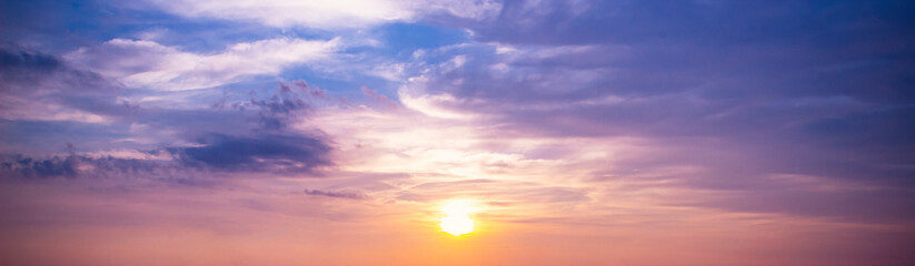 World environment day concept: Sky and clouds autumn sunset background