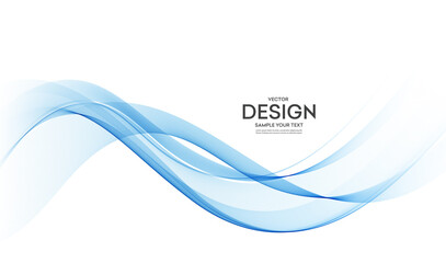 Aufkleber - Vector blue color abstract wave design element