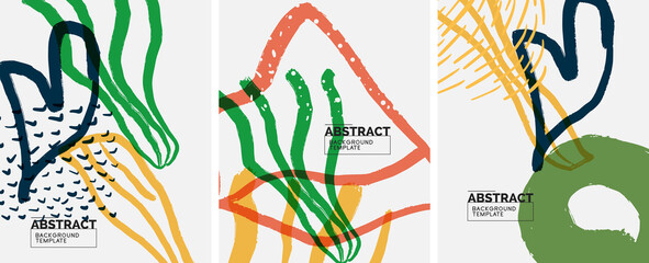 Social media abstract backgrounds. Abstract hand drawn doodles. Vector illustration for covers, banners, flyers