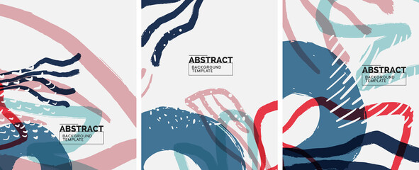 Social media abstract backgrounds. Abstract hand drawn doodles. Vector illustration for covers, banners, flyers