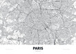 City map Paris France, travel poster detailed urban street plan, vector illustration