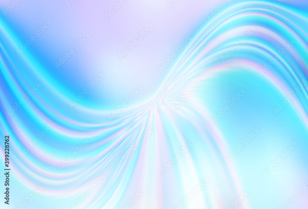 Light BLUE vector template with bent lines. A shining illustration ...