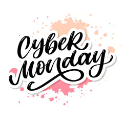 Poster - Cyber Monday Vector lettering calligraphy text brush