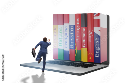 Online language learning with businessman Canvas