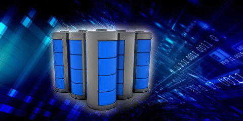 Poster - 3d rendering Database storage data base
