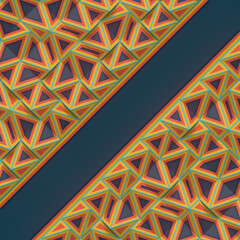 Aufkleber - Trendy template, place your text with randomly arranged geometric shapes. Abstract pattern. 3d rendering illustration