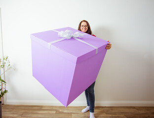 The giant gift box for a beautiful girl for adulthood