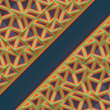Trendy template, place your text with randomly arranged geometric shapes. Abstract pattern. 3d rendering illustration