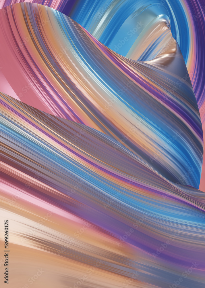 Colorful wavy surface with creative distortion close up with modern ...