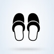 slippers sign icon or logo. slipper home concept. Bedroom slippers illustration.
