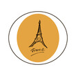 France logo design. An idea for travel, tourism, city symbol of Paris, France. Hand drawn design.