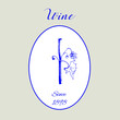 Winery logo design. An idea for cafe, wine, wine shop, bottle label. Hand drawn design.