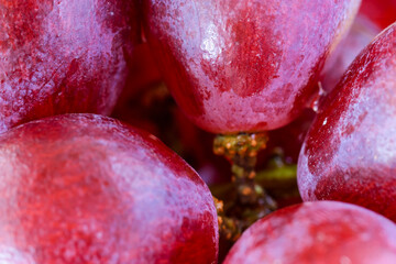 Tasteful ripe grapes from above