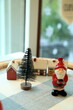 Pine tree and santa claus toy for Christmas decoration.