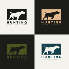 Wall Mural - set of hunting dog silhouette style logo vector design template