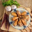 Fried chicken wings with fish sauce. Thai dish or .Appetizers dish.