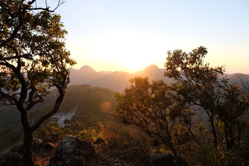 Canvas Print - sunrise in the mountains