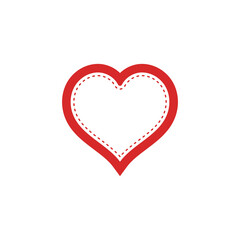 Wall Mural - heart red icon line vector , love symbol valentine s day stock vector illustration on white backgrou