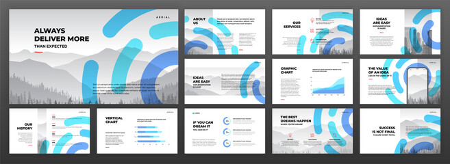 Wall Mural - creative powerpoint presentation templates set. use for creative keynote presentation background, br