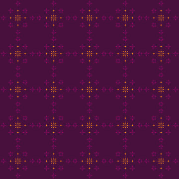 Winter seamless pattern of snowflakes grouped into rhombuses with a space between them
