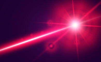 Abstract laser beam. Transparent isolated on black background. Vector illustration.