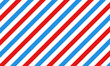 © Coosh448 - Barber shop concept pattern. Barbershop background. Vector red, white and blue diagonal lines seamless texture.