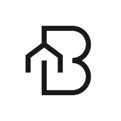 Wall Mural - Letter B house logo vector template