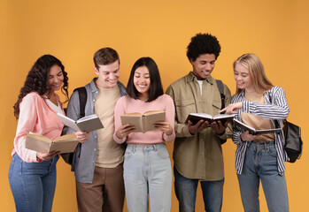 Wall Mural - Joint study and preparation for exams or tests and teamwork