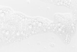 Fototapeta Natura - Foam bubble from soap or shampoo for washing isolated on white background from above