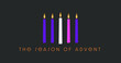 The Season of Advent is symbolized by the four purple and pink candles of Advent plus the candle of Christ in the center. 