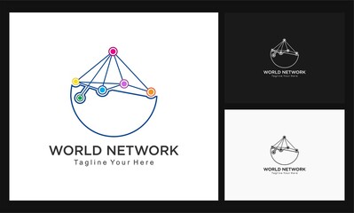 Wall Mural - world network logo vector.