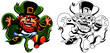 Symbol of St. Patrick's Day, a gnome character with a green hat, a red beard, a pipe and a cheerful face. Suitable for posters, party invitations, web banners and greeting cards.