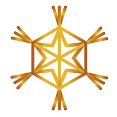 Poster - happy merry christmas golden snowflake decorative isolated icon