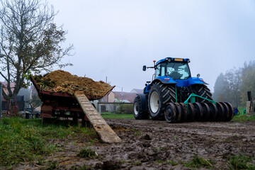 agricultural machinery in the farm yard