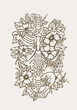 Human skeleton floral ribs poster pelvis bones torso human anatomy