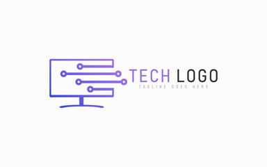 Poster - Computer Tech Logo Design. Usable For Business, Community, Industrial, Foundation, Security, Tech, Services Company. Vector Logo Design Illustration.