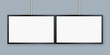 © VectorUP - Flat monitor wall. Perspective vector. Vector icon. Media technology. Blank screen isolated. Black frame.