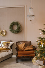 Stylish Room Decorated For Christmas