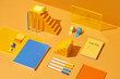 © Maki Company Limited/Stocksy - Stationery stylish set on yellow background.